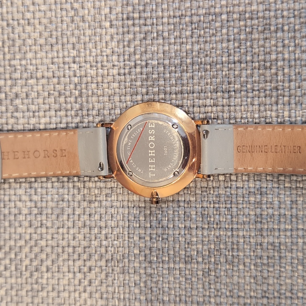 The Horse Grey Leather Strap Watch with White Dial and Gold Accents (Women's) - Picture 3 of 3